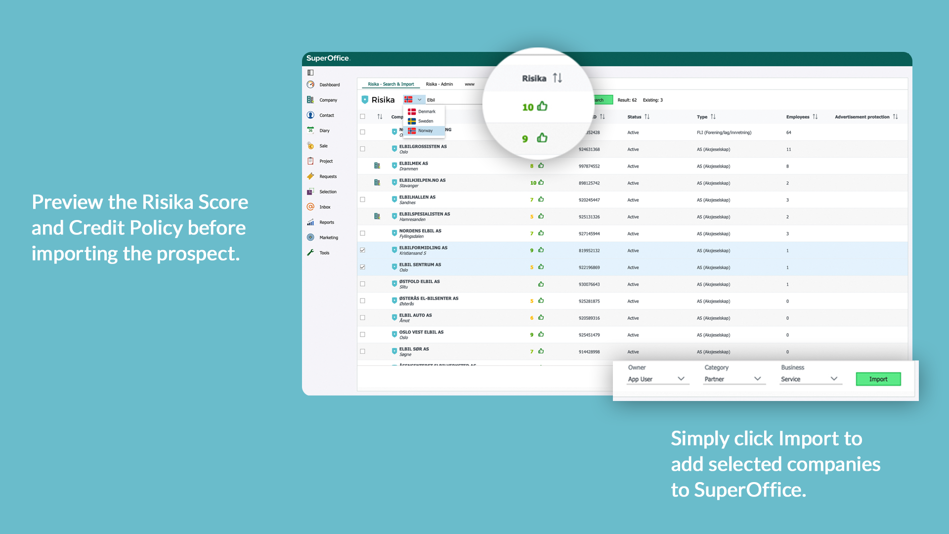 4 Preview their credit rating and score and only import good ones.