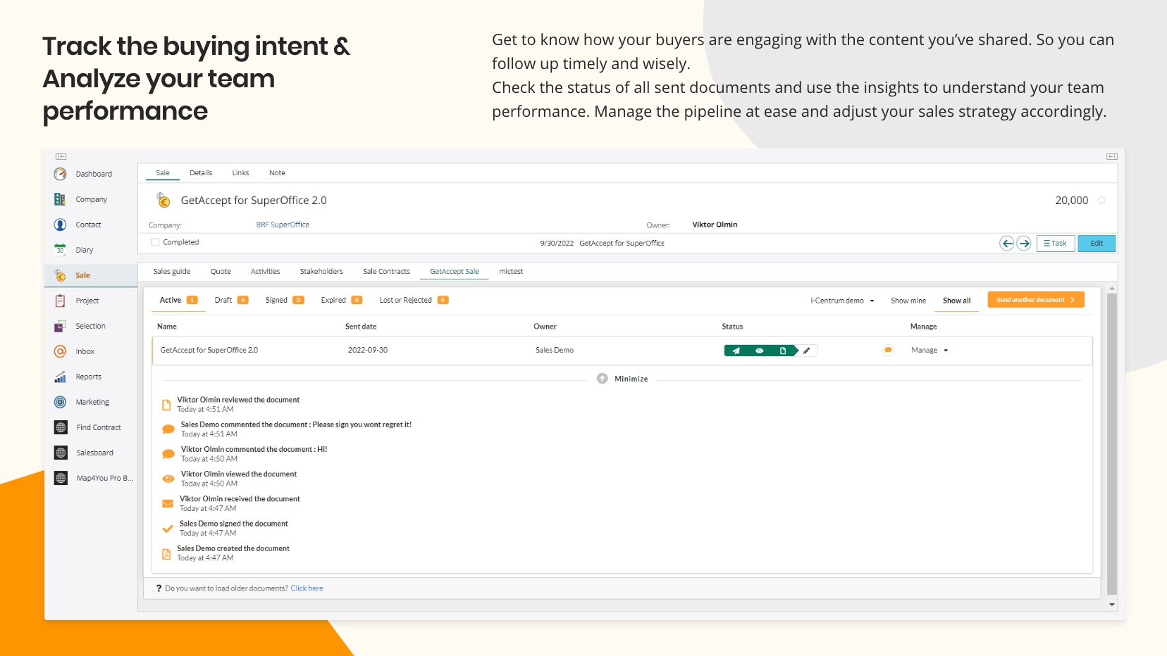 Track the buying intent & Analyze your team performance