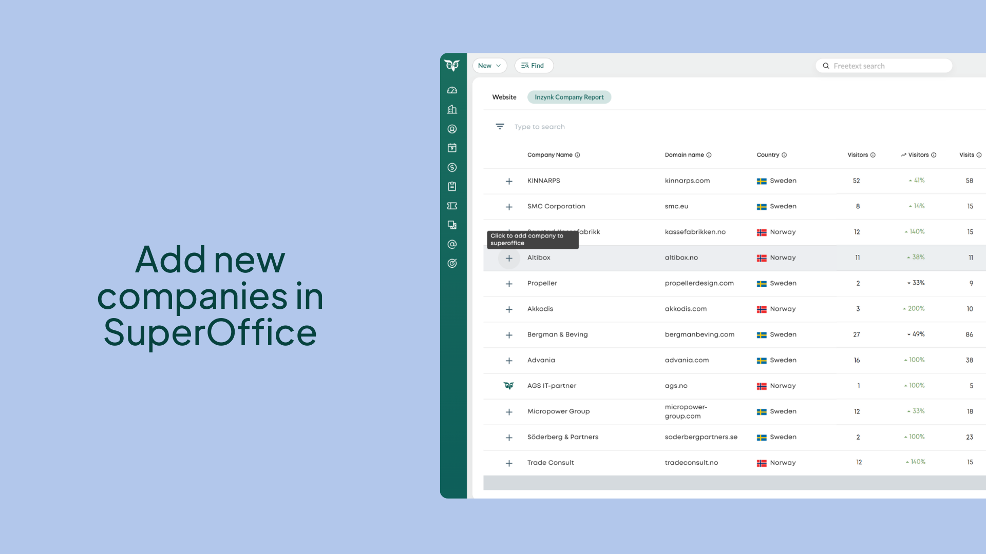 add new companies