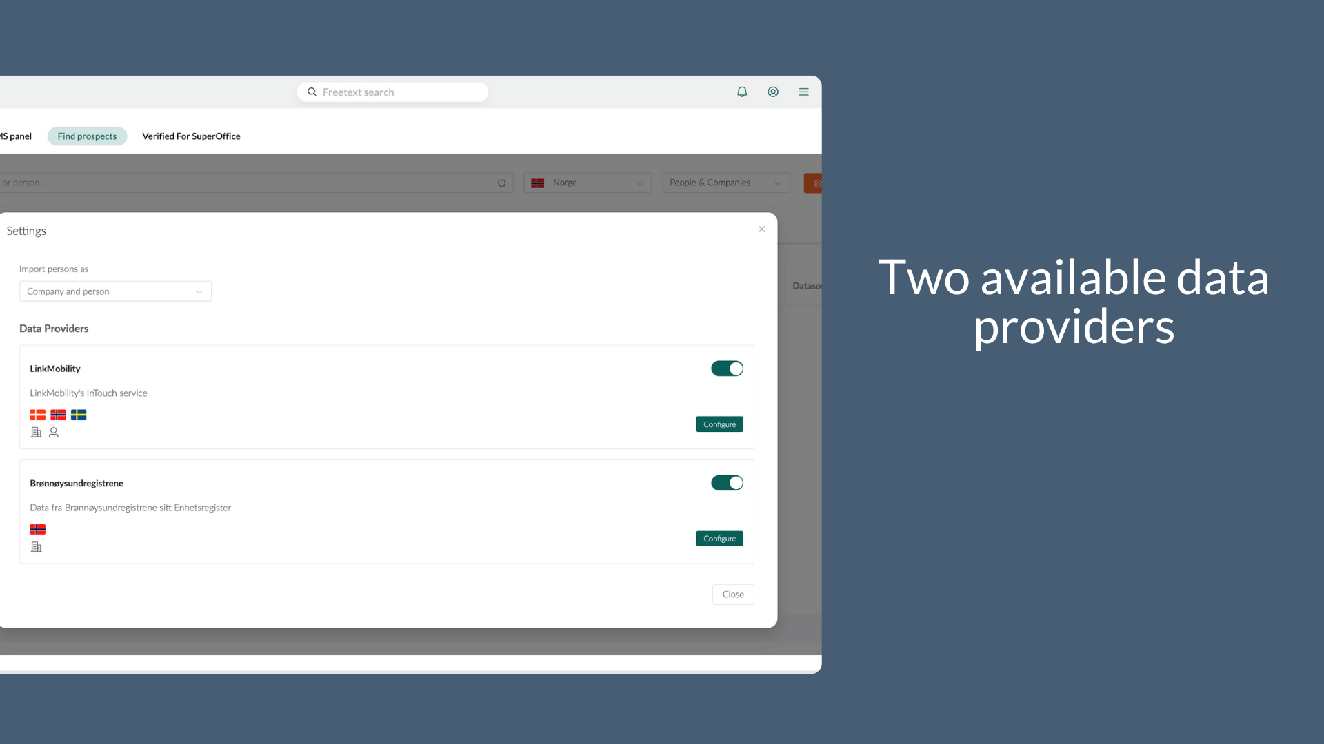 Two Available Data Providers