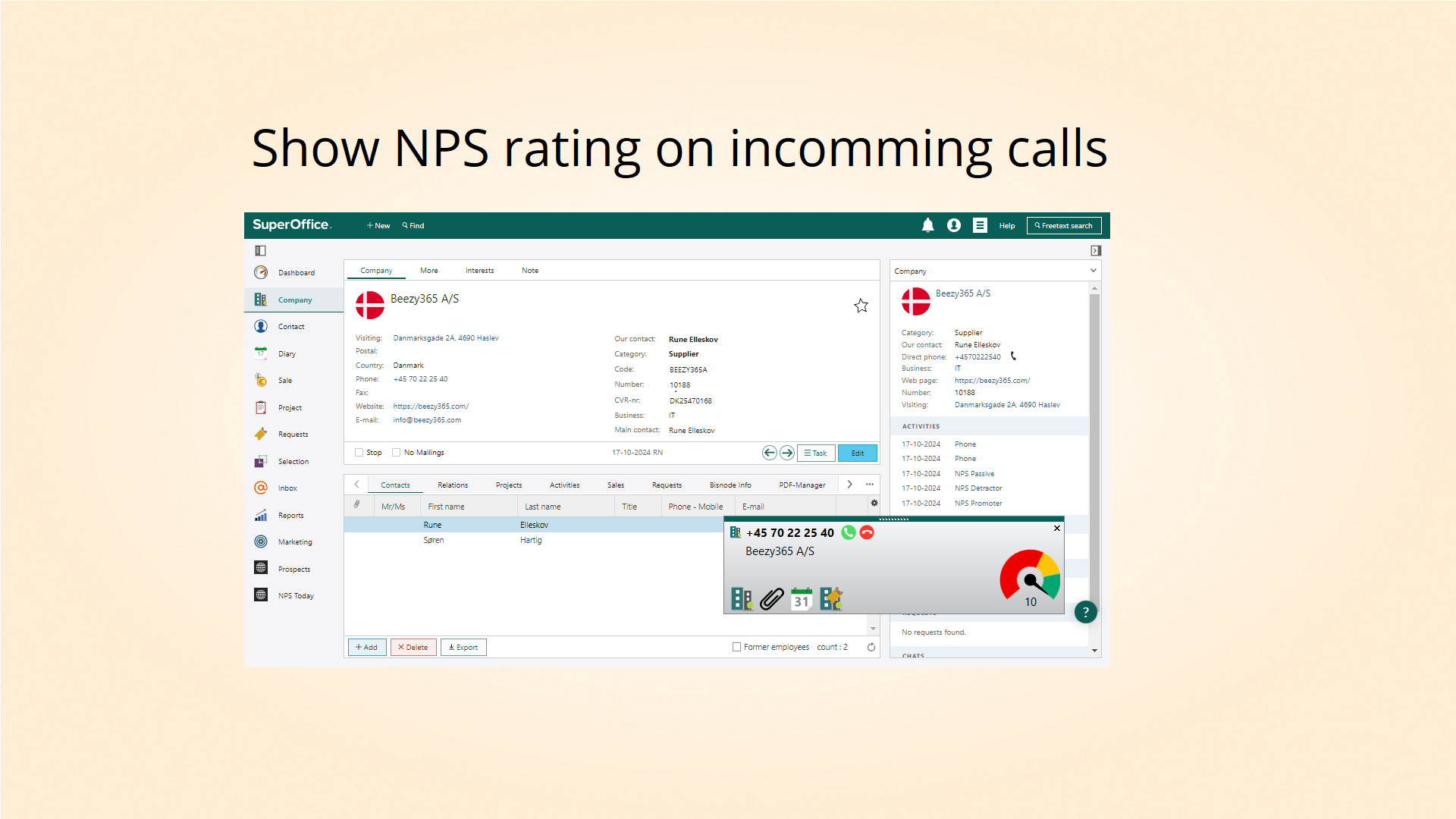 Show NPS rating