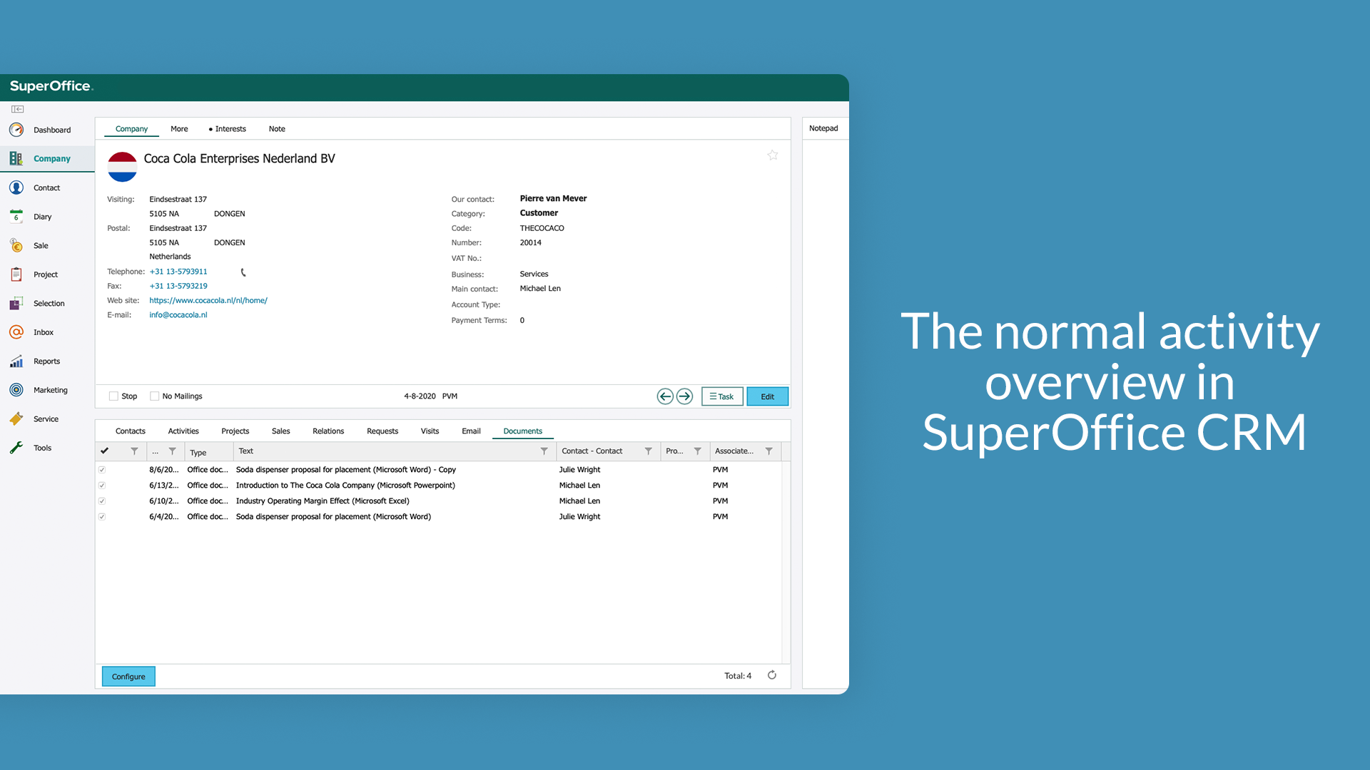 1. The normal activity overview in SuperOffice CRM.png