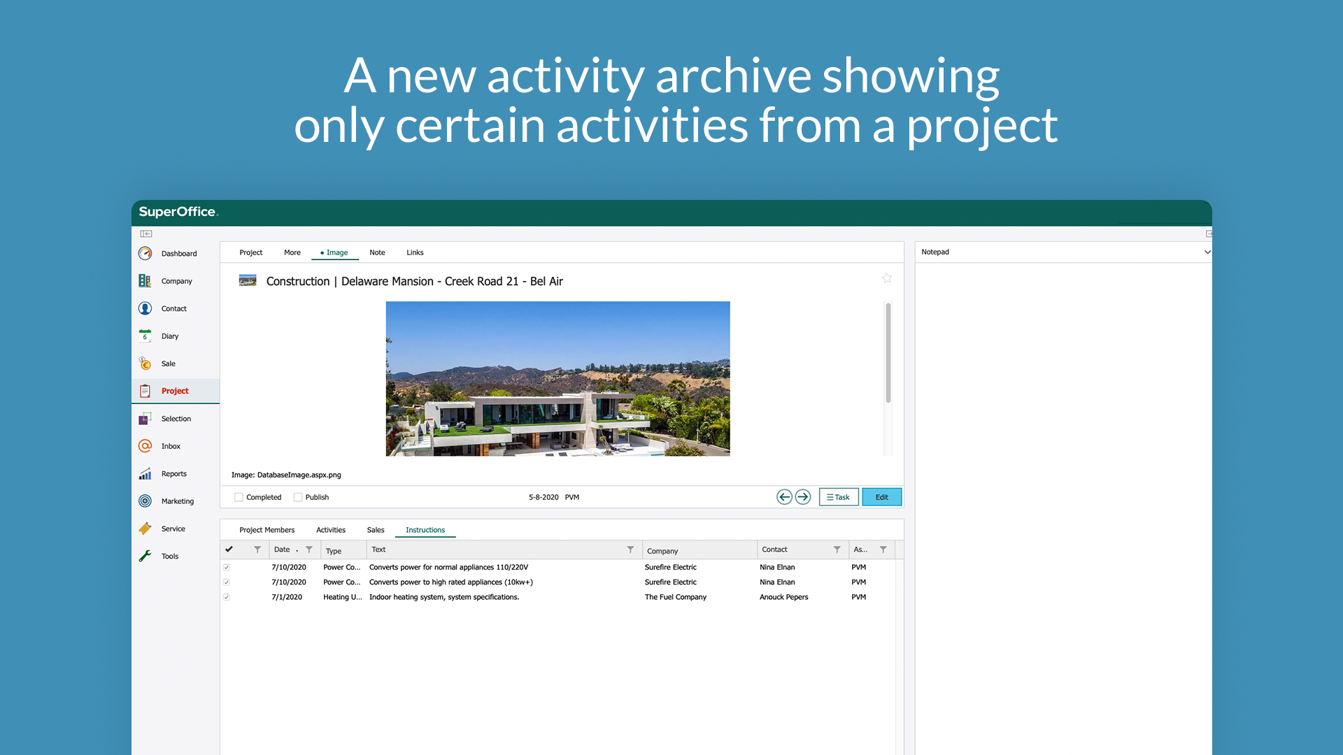 4. A new activity archive showing certain activities from a project.png