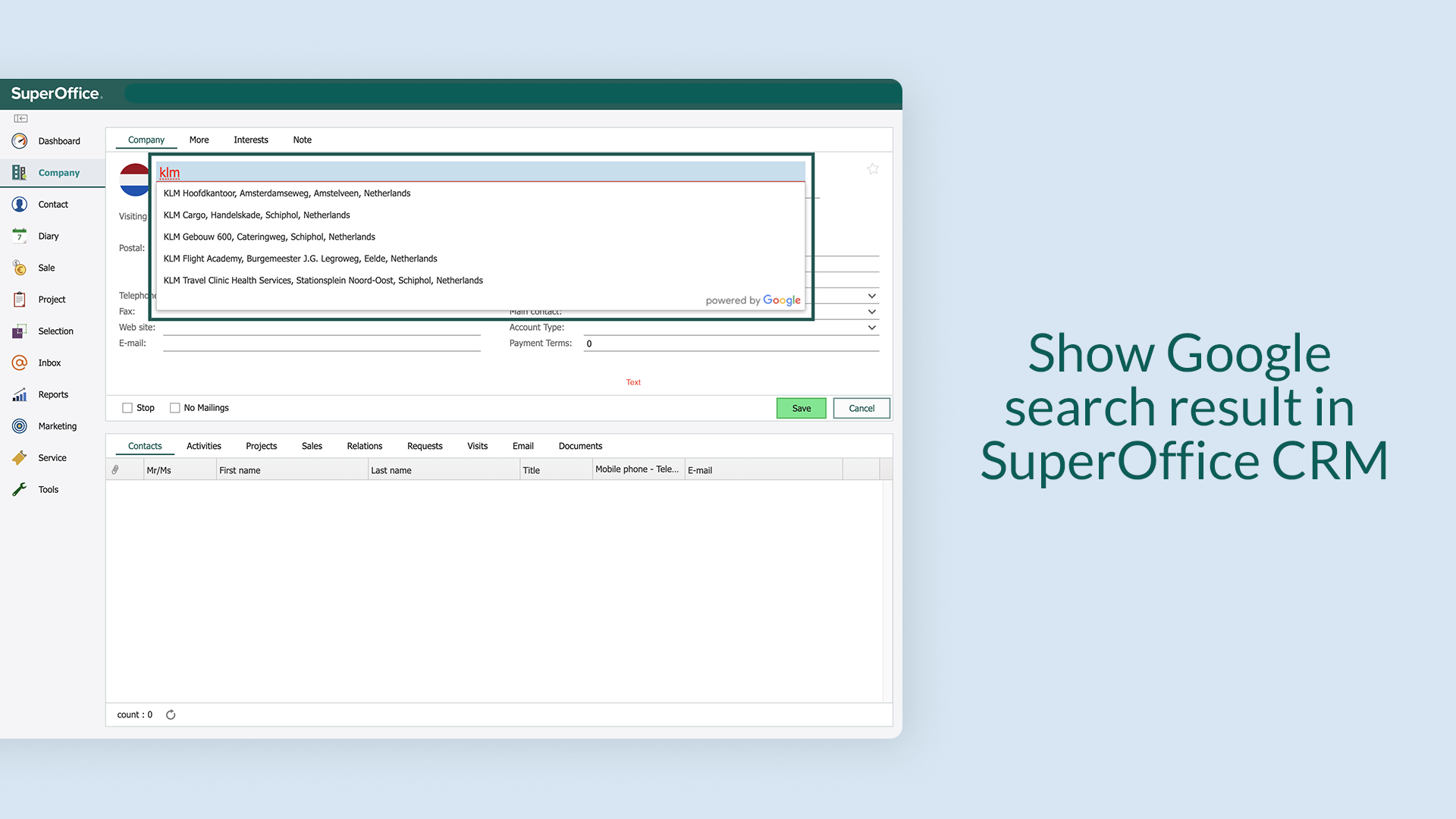 1. Show Google Search Result in SuperOffice CRM.png
