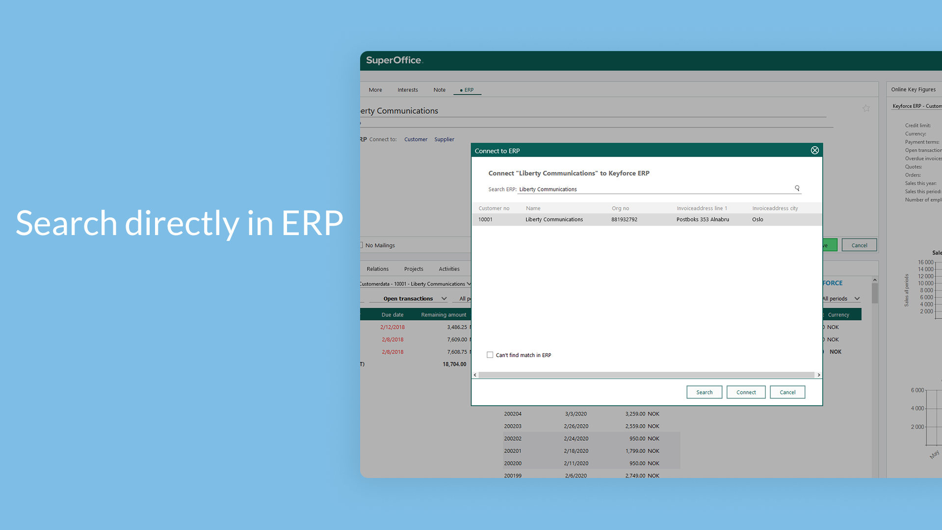 Search directly in ERP