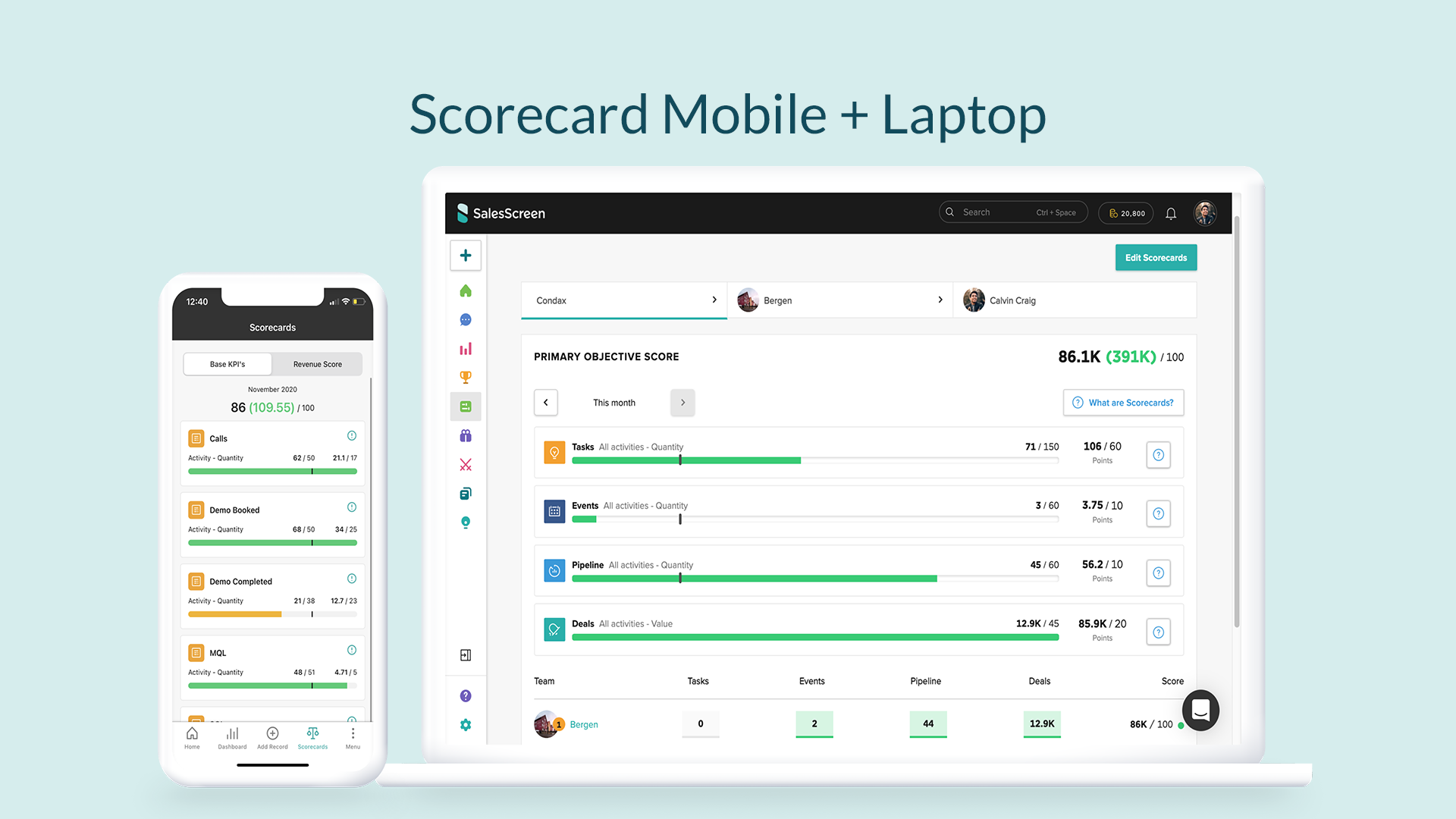 Scorecard Mobile + Laptop