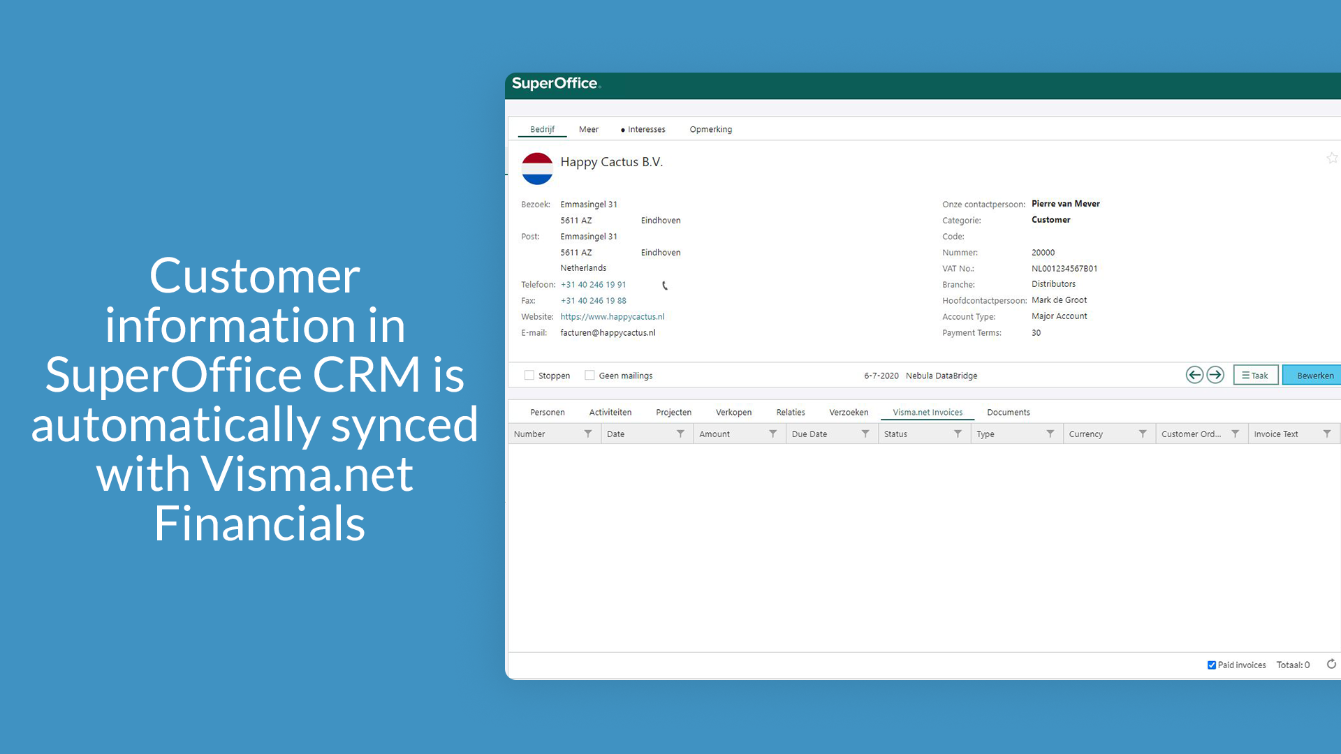 2. Customer information in SuperOffice CRM is automatically synced with Visma.net Financials.png