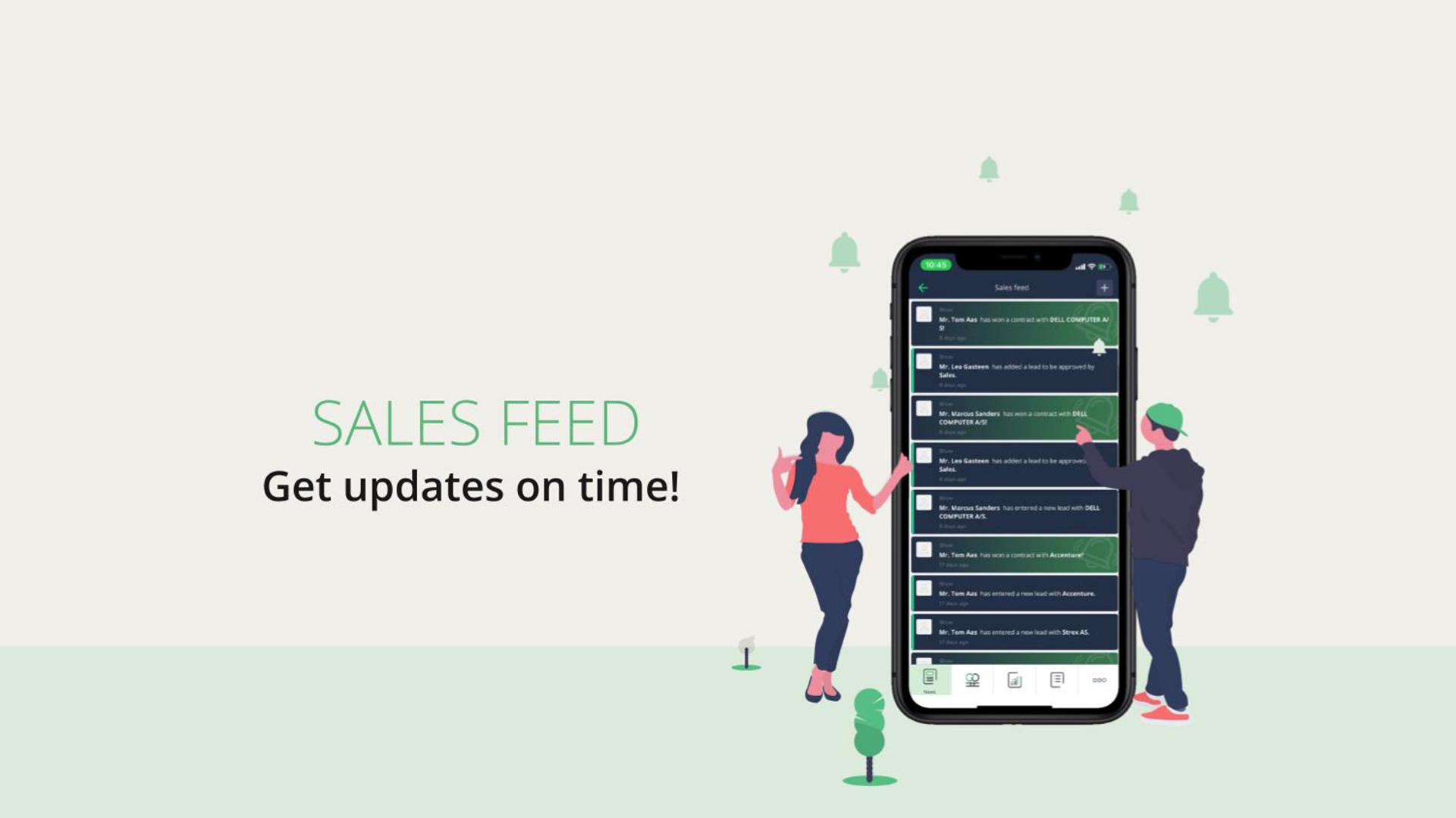 Get updates from the sales team