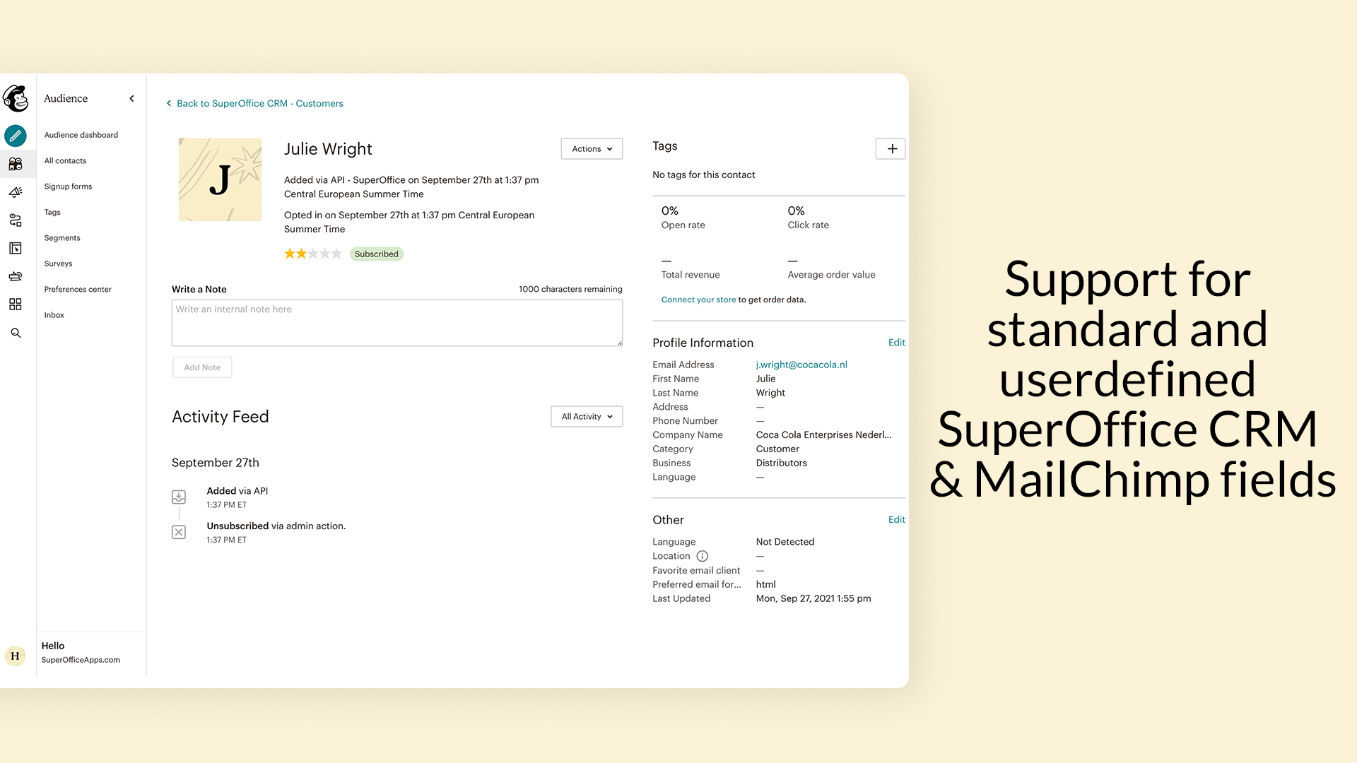 4. Support for standard and userdefined SuperOffice CRM & Mailchimp fields.png