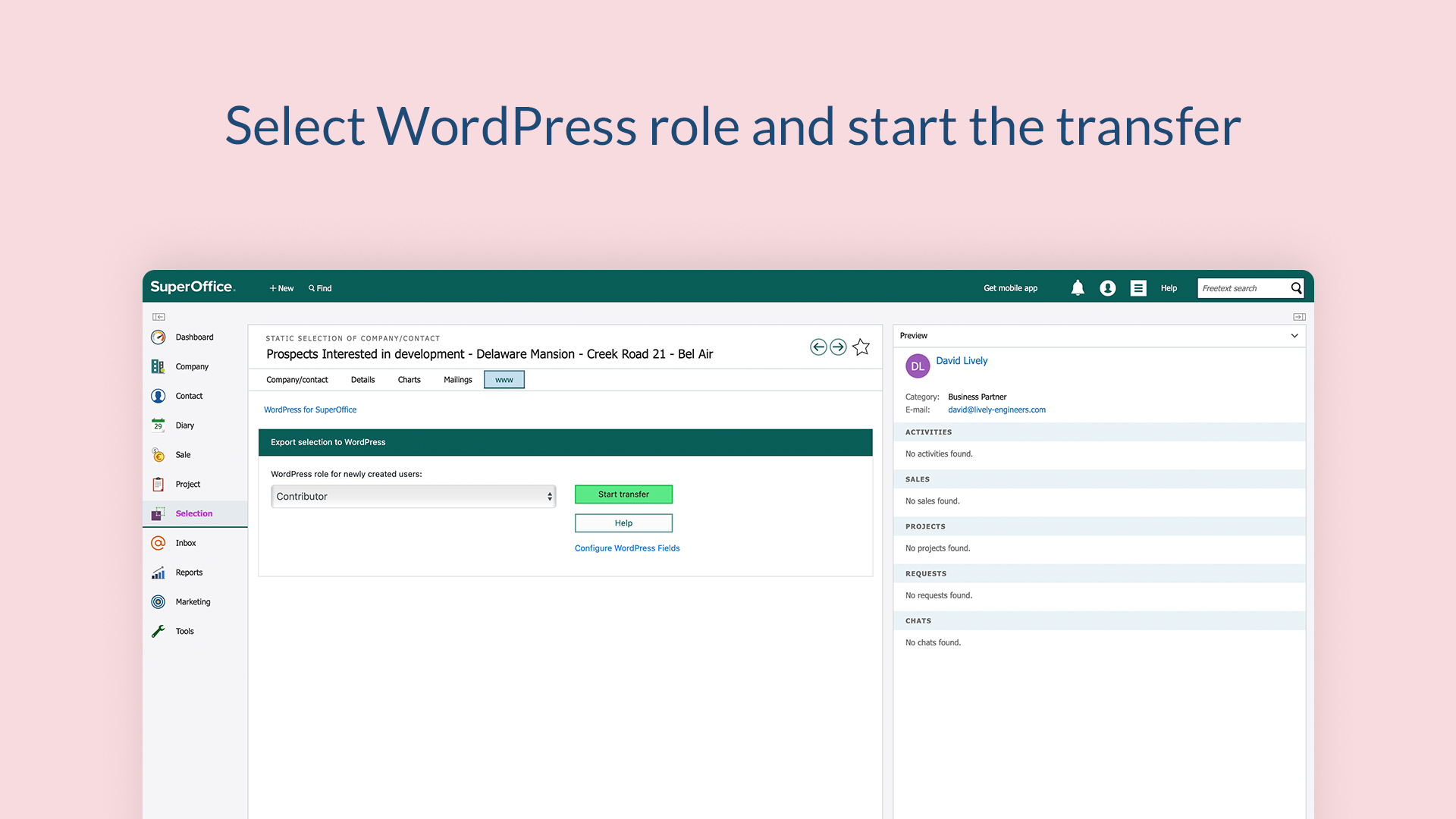 3. Select WordPress Role and start the transfer.png