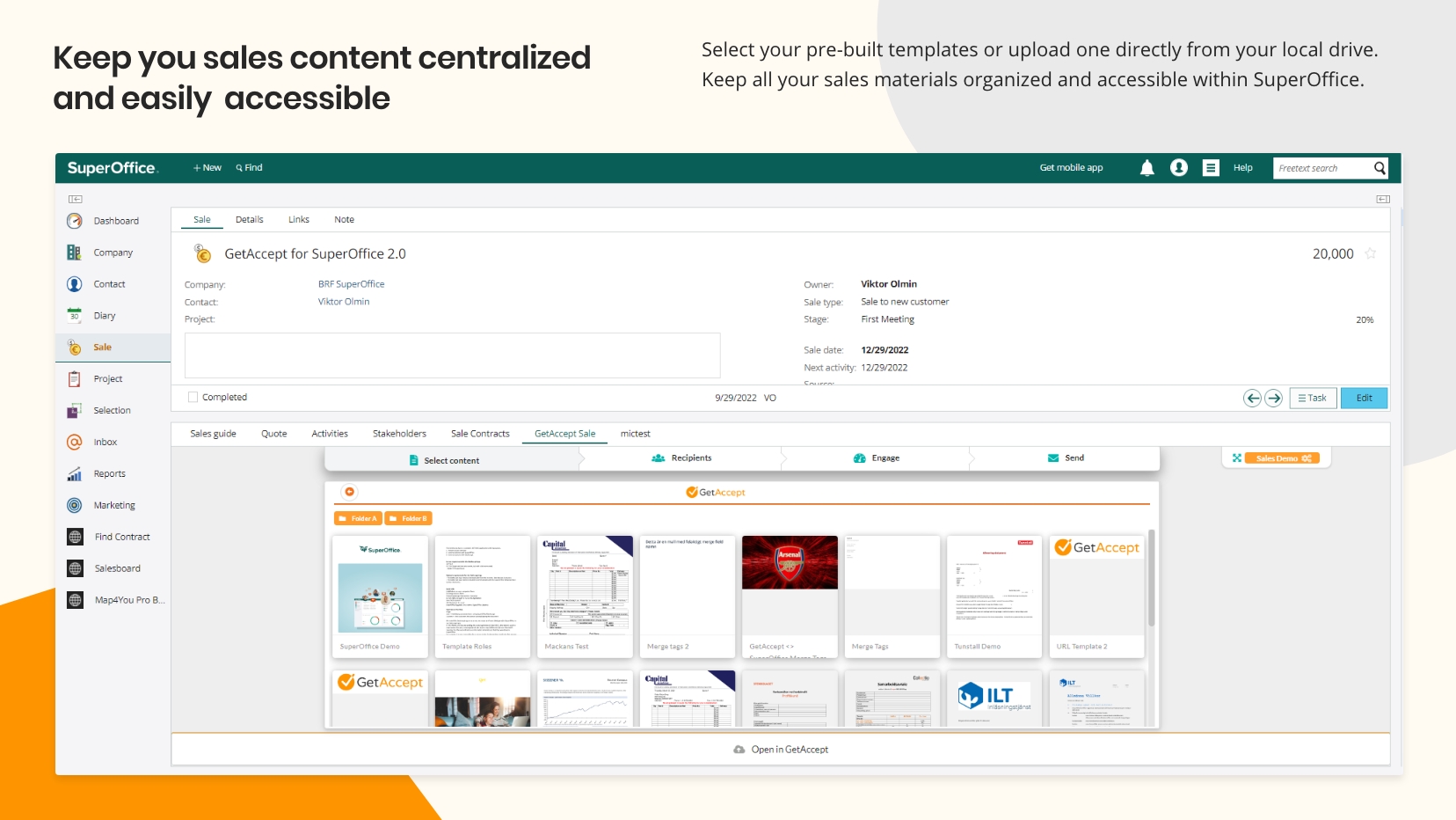 Keep you sales content centralized and easily accessible
